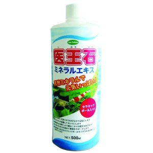 画像1: サンテクノ 医王石 ミネラルエキス 500ml【10個セット】 水槽 アクアリウム カルキ 塩素 有害物質の除去 水質安定 調整 浄化 維持 セラミックボール入り