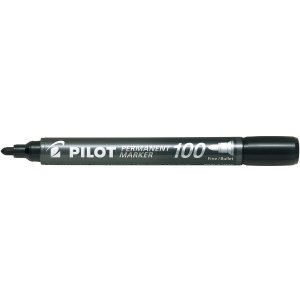 画像1: PILOT（パイロット） パーマネントマーカー100 中字丸芯 ブラック MPM-10F-B【10本セット】油性マーカー