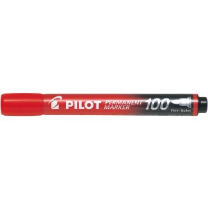 画像1: PILOT（パイロット） パーマネントマーカー100 中字丸芯 レッド MPM-10F-R【10本セット】油性マーカー