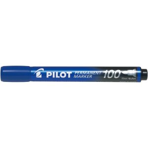 画像1: PILOT（パイロット） パーマネントマーカー100 中字丸芯 ブルー MPM-10F-L【10本セット】油性マーカー