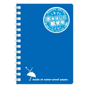 画像1: レインガードメモ B7 青 SW88BN はっ水ペーパー 水に強いメモ帳 雨 アウトドア 水仕事 海水浴 キッチン APICA アピカ 日本ノート