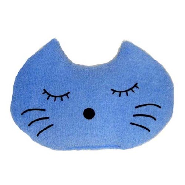 画像1: アトリエKAZE　ハーバルピロー猫　ブルー　ペットの枕 犬 いぬ イヌ 猫 ねこ ネコ 癒やし リラックス 日本製 ハンドメイド (1)