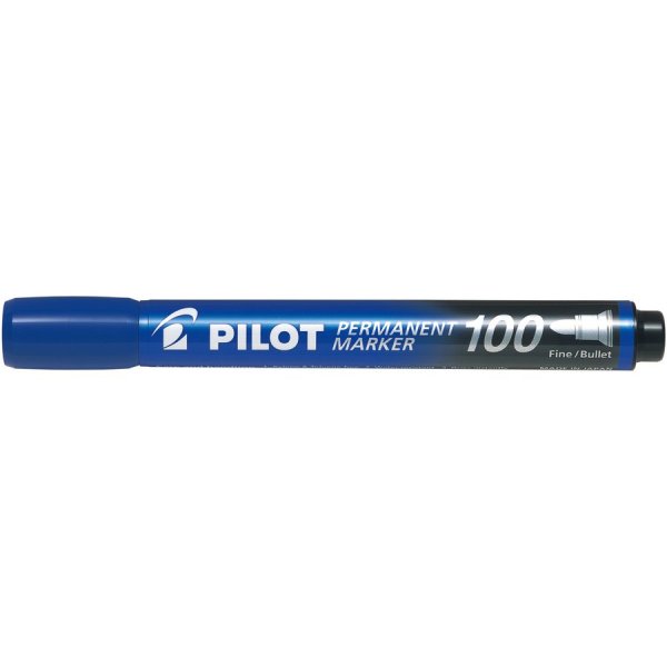 画像1: PILOT（パイロット） パーマネントマーカー100 中字丸芯 ブルー MPM-10F-L【10本セット】油性マーカー (1)