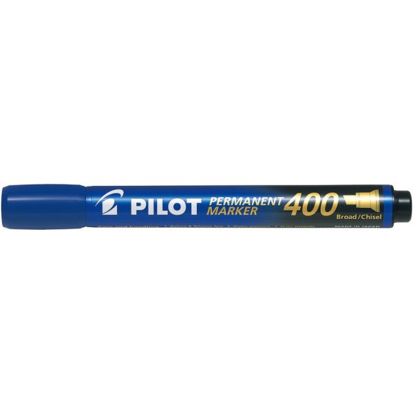 画像1: PILOT（パイロット） パーマネントマーカー400 中字平芯 ブルー MPM-10B-L【10本セット】油性マーカー (1)
